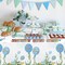 Baby Shower Party Tablecloths - 3Pcs Watercolor Blue Birthday Party Table Cover Decorations, Oh Boy Themed Rectangular Plastic Disposable Table Cloth for Baby Boys Birthday Gender Reveal Supplies